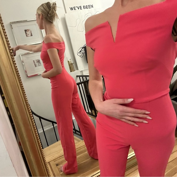 One of a kind BLACK HALO sample jumpsuit size 2 salmon pink orange color RARE! - Picture 3 of 3